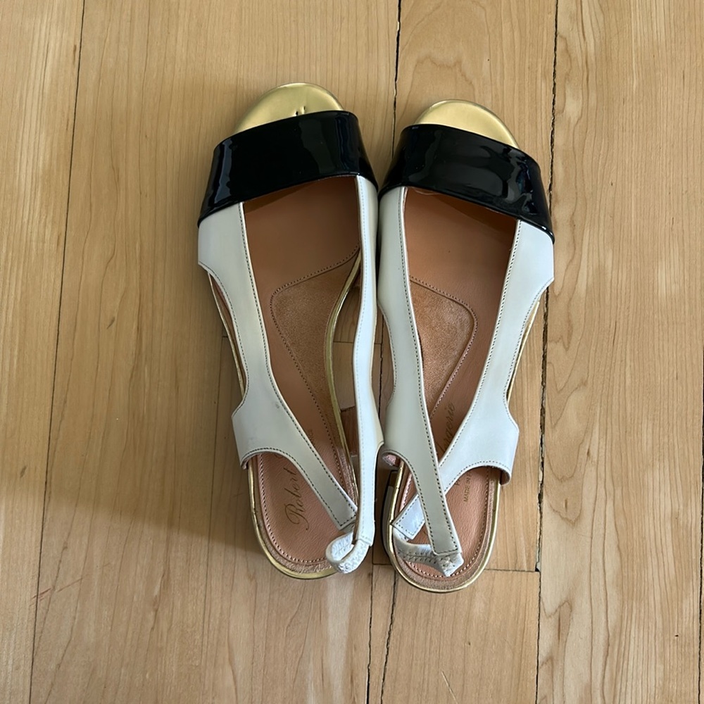 Designer Robert Clergerie leather sling back sandals 38.5